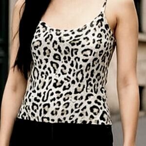 INC International Concepts Snow Leopard Knit Cami Tank Small